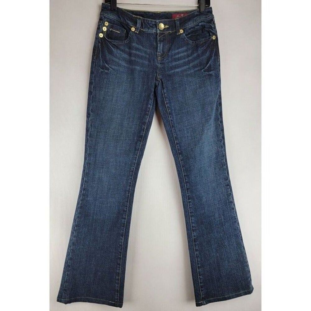 Seven 7 Womens Size 28 Blue Denim Bootcut Medium Wash Stretch Jeans